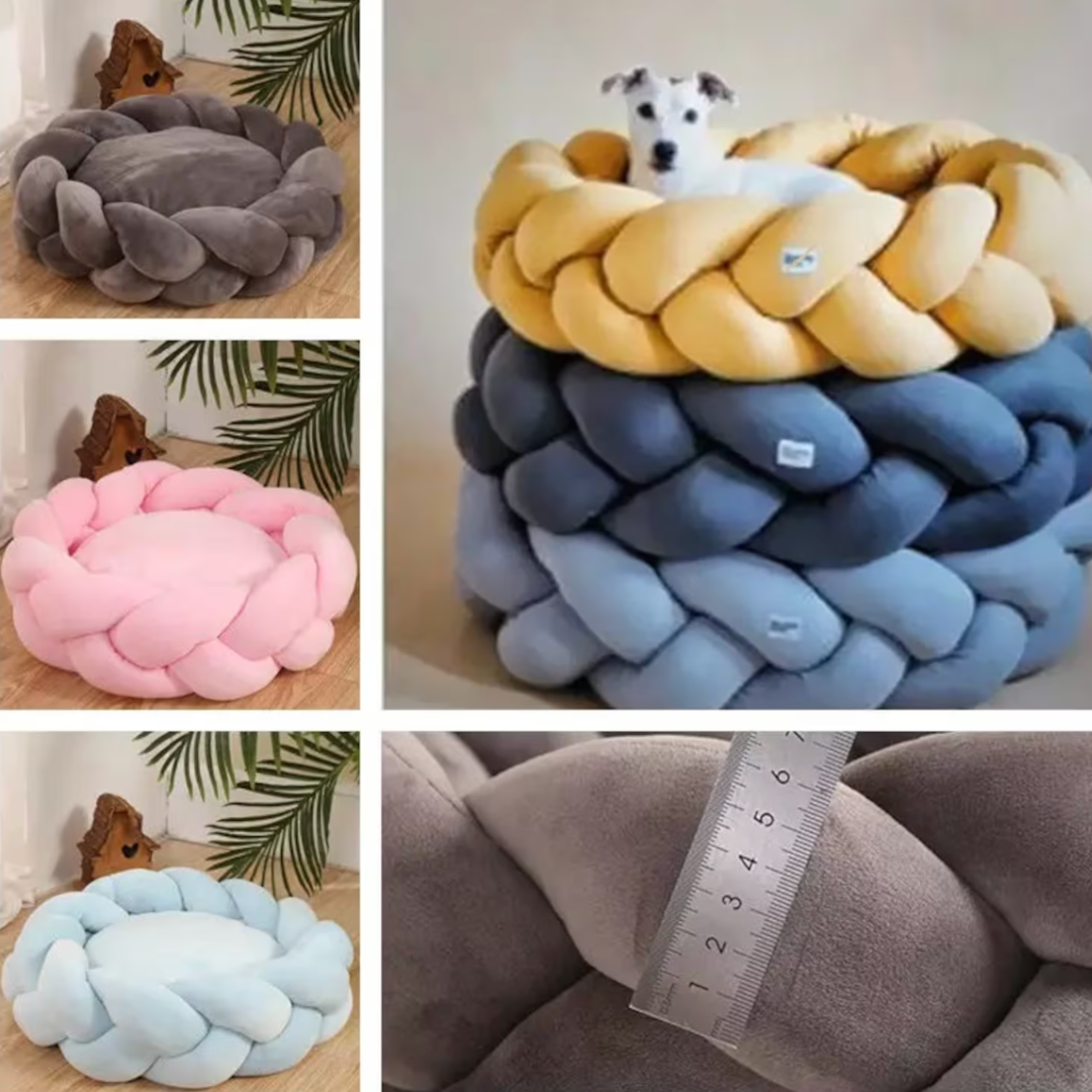 Braided Velvet Pet Bed